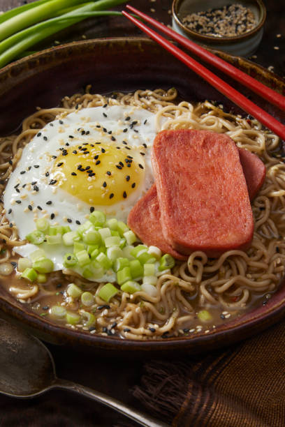 istock Japanese Style Breakfast with Fried Spiced Ham 1325249908