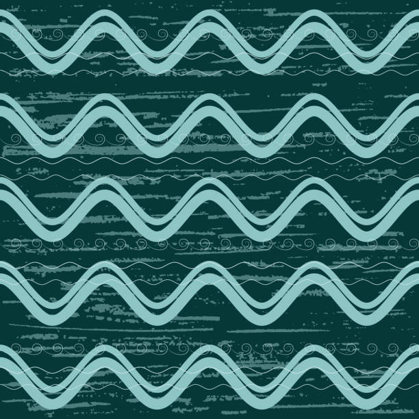 ターコイズ色の色合いの波状のパターン。シームレスなお祝いのパターン。 - water wave water surface wave pattern点のイラスト素材／クリップアート素材／マンガ素材／アイコン素材