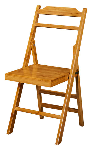 istock Wooden folding chair on white background 1325257774