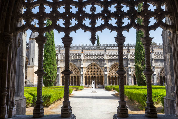 Batalha monastery, in Batahla, Portugal batahla, portugal, june, 20, 2017 : interiors and architectural details of  Batalha monastery batalha photos stock pictures, royalty-free photos & images