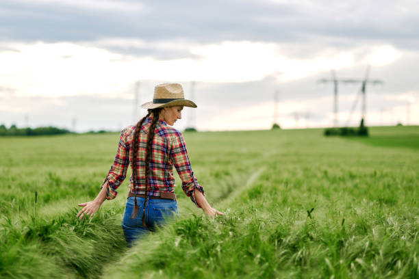 istock Beautiful woman walking in a wheat field 1325265244
