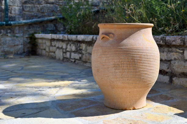 istock Typical Greek clay vase on the street 1325266407