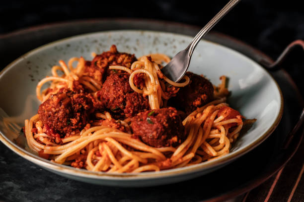 istock Spaghetti with falafel balls 1325269544