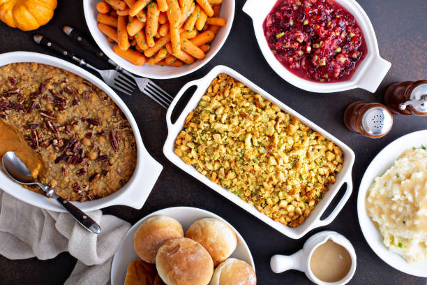istock Variety of Thanksgiving sides on the table 1325269631