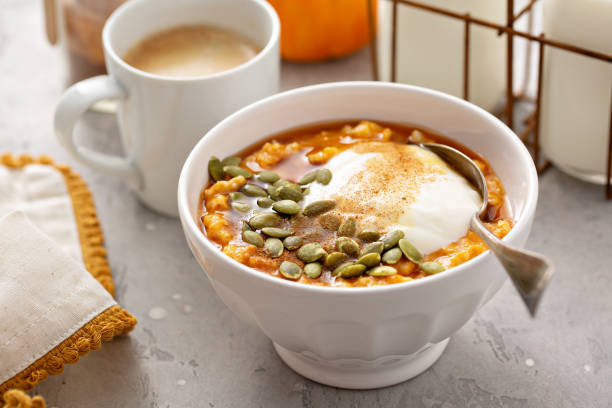 istock Pumpkin oatmeal with yogurt and pumpkin seeds 1325269864