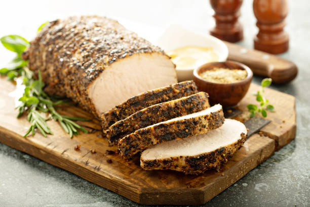 istock Roasted pork loin with a spice rub and mustard 1325270153
