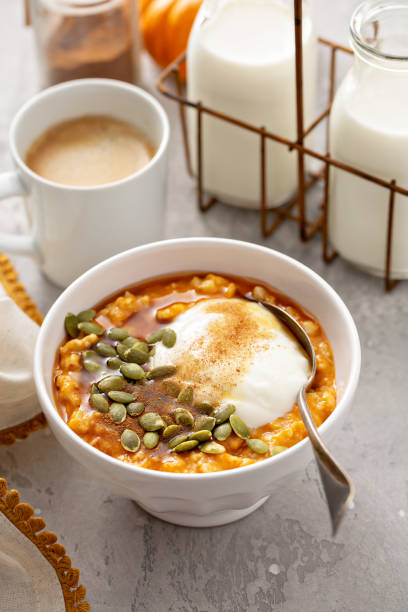 istock Pumpkin oatmeal with yogurt and pumpkin seeds 1325270155