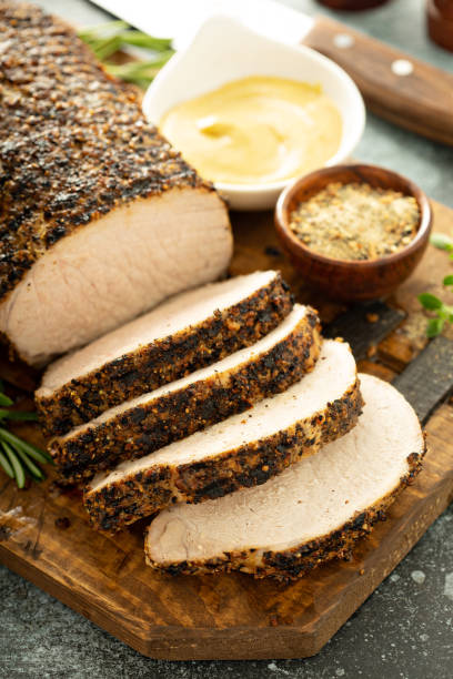 istock Roasted pork loin with a spice rub and mustard 1325270160