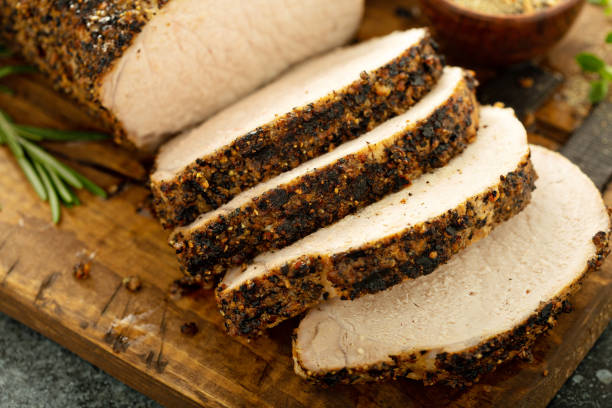 istock Roasted pork loin with a spice rub and mustard 1325270190