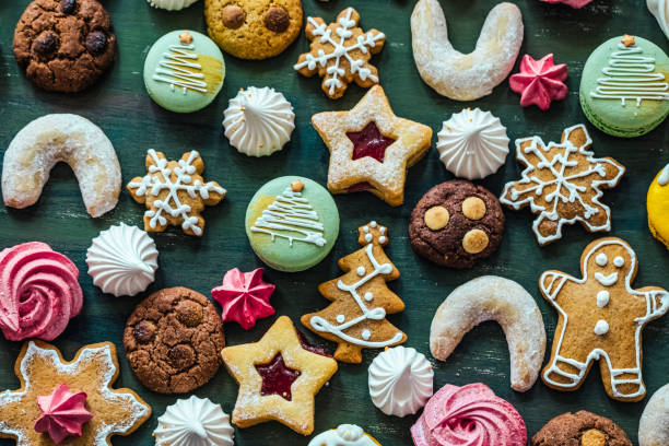 biscotti di natale - biscuit cookie cake variation foto e immagini stock