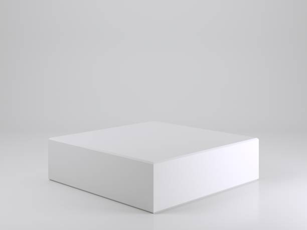 istock Empty white podium in shape of extruded square 1325273608