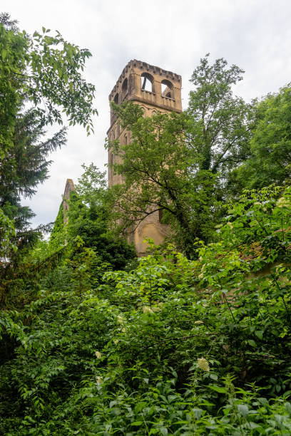 The abandoned Fernbach Castle, also known as Baba Pusta, was built in 1906 by Karol Fernbach for his own needs. Aleksa Santic, Serbia - June 06, 2021: The abandoned Fernbach Castle, also known as Baba Pusta, was built in 1906 by Karol Fernbach for his own needs. pusta stock pictures, royalty-free photos & images