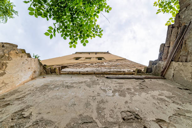 The abandoned Fernbach Castle, also known as Baba Pusta, was built in 1906 by Karol Fernbach for his own needs. Aleksa Santic, Serbia - June 06, 2021: The abandoned Fernbach Castle, also known as Baba Pusta, was built in 1906 by Karol Fernbach for his own needs. pusta stock pictures, royalty-free photos & images