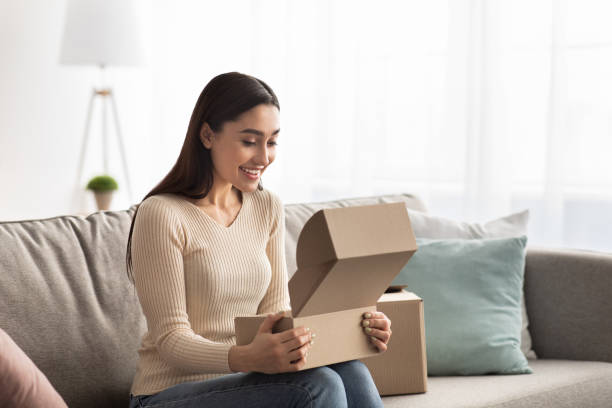 istock Satisfied client received online store order, good quick delivery service 1325277906