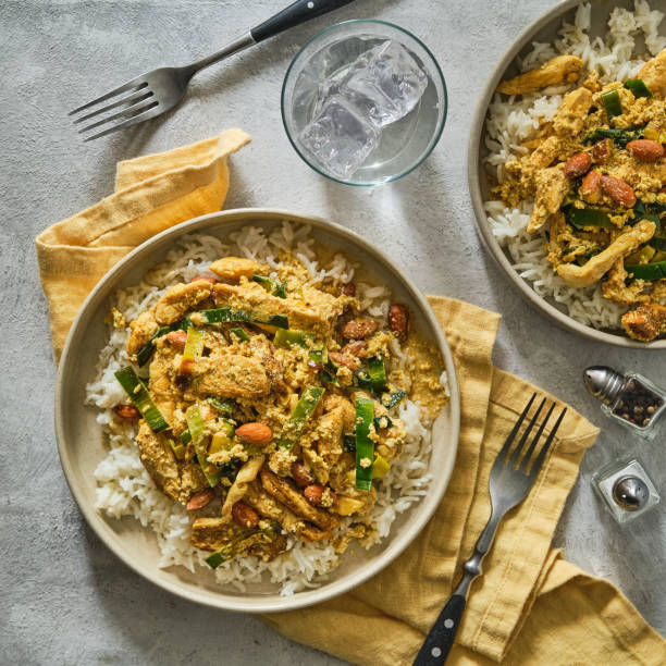 istock Chicken curry with rice. Indian food. 1325279718