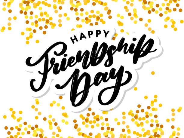 istock Happy Friendship Day greeting card. For poster, flyer, banner for website template, cards, posters, logo. Vector illustration. 1325281065