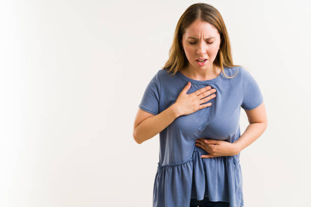istock Sick pained woman with bad nausea 1325282358