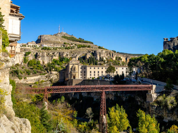 istock Iron bridge - Ancient Spain - Cuenca city on rocks cliffs 1325285466