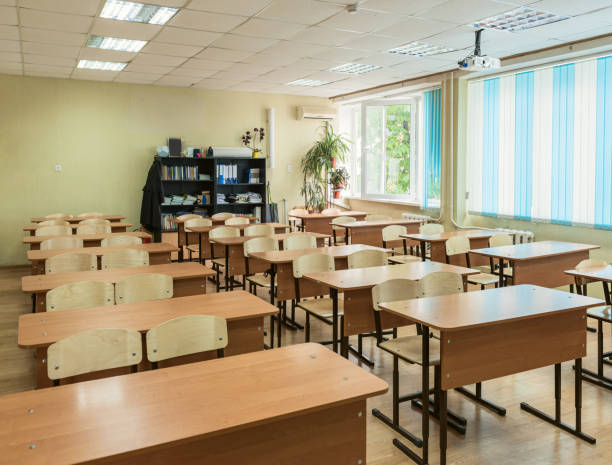 istock The audience of a school class without people 1325286529