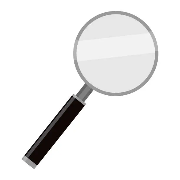 Vector illustration of magnifying glass icon no meshes, only gradients . Back to schoole