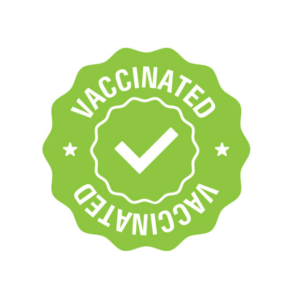 Covid-19 vaccinated guarantee icon signage. Vector illustration Covid-19 vaccinated guarantee icon signage. Vector illustration seal stamp stock illustrations