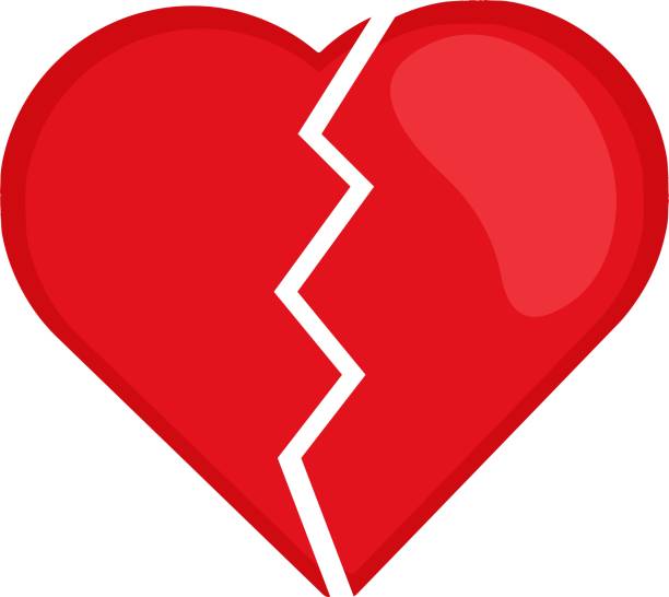 Vector emoticon illustration of a broken heart Vector emoticon illustration of a broken heart pool break stock illustrations