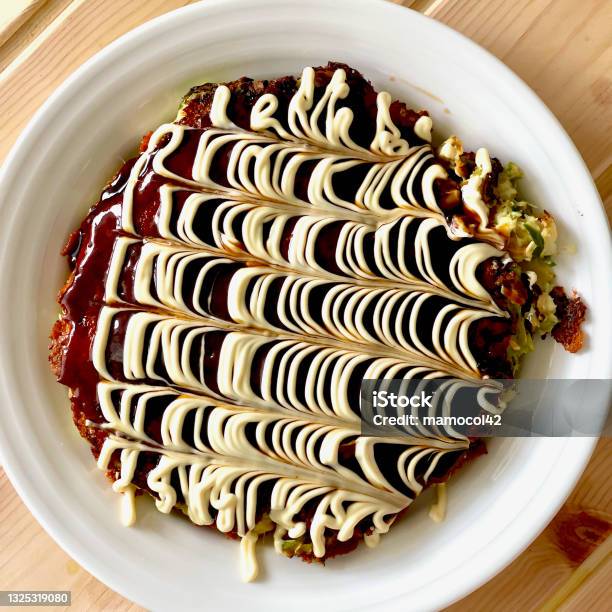 Japanese Okonomi Yaki Home Cooking Stock Photo - Download Image Now - Okonomiyaki, Close-up, Coffee Break