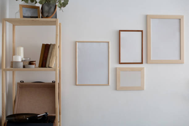 istock Stylish minimalistic design interior wall picture with wooden frame elegant scandi elements 1325324033