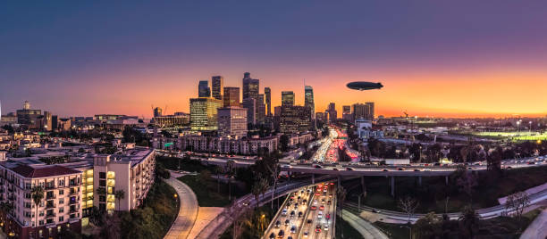 Los Angeles California skyline sunset