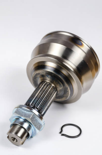 istock Set Drive shaft joint on white background. New Constant velocity joints, hub nut and retaining ring. 1325330344
