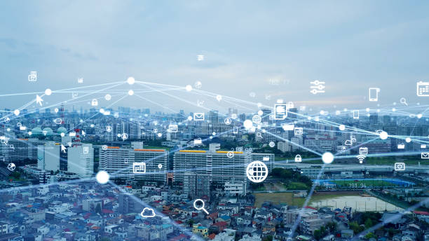 istock Smart city and communication network concept. Digital transformation. 1325334295