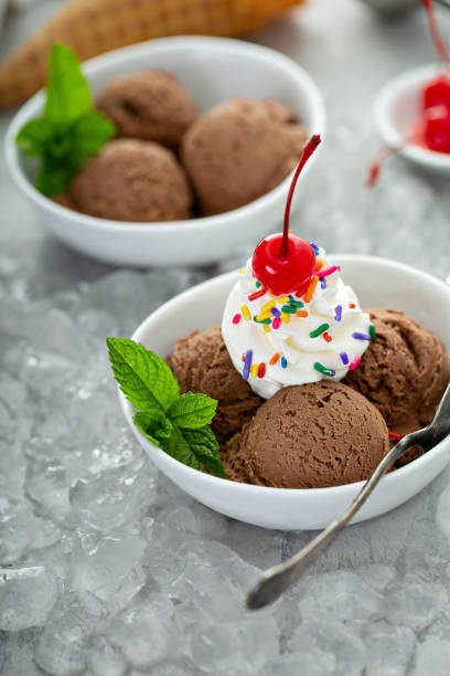 istock Chocolate ice cream sundae in a bowl 1325335521