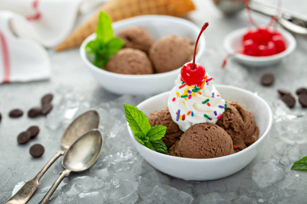 istock Chocolate ice cream sundae in a bowl 1325335524