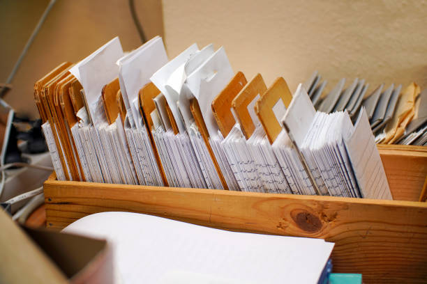 istock Archival card index in the library 1325344455