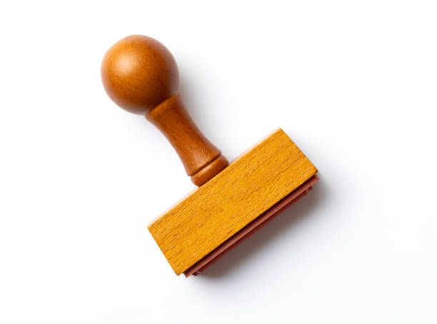 istock Wooden blank stamp on white background 1325346472