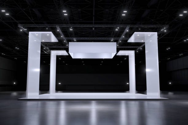 istock Exhibition stand for mockup and Corporate identity,Display.Empty booth Design.Retail booth design elements in Exhibition hall.booth Design trade show.Blank Booth system of Graphic Resources.3d render. 1325347387