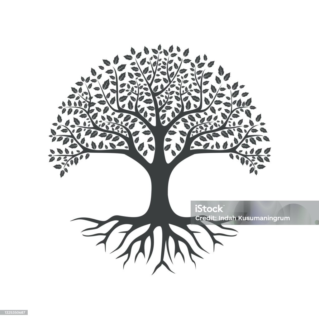 vector black tree of live icon on white background - Royalty-free Árvore arte vetorial