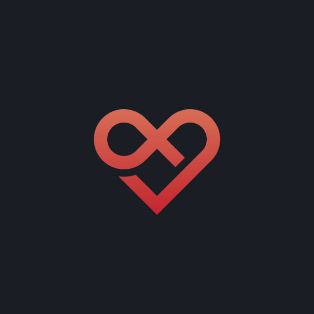 Heart + infinity icon.  Abstract creative logotype concept. Heart + infinity icon.  Abstract creative logotype concept. infinity heart stock illustrations