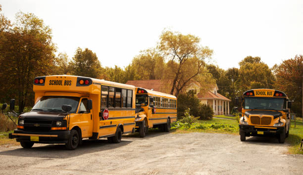 istock View of school buses on colorful Nova Scotia road in fall. 1325353764