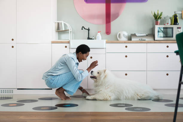 istock Happy single woman and her dog 1325356519