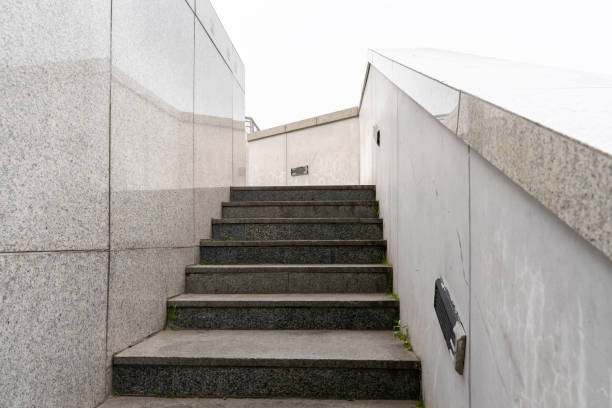 istock Granite staircase in the city. rise up 1325360466