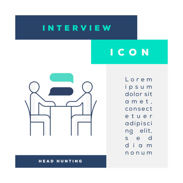 ikona rozmowy kwalifikacyjnej - interview stock illustrations
