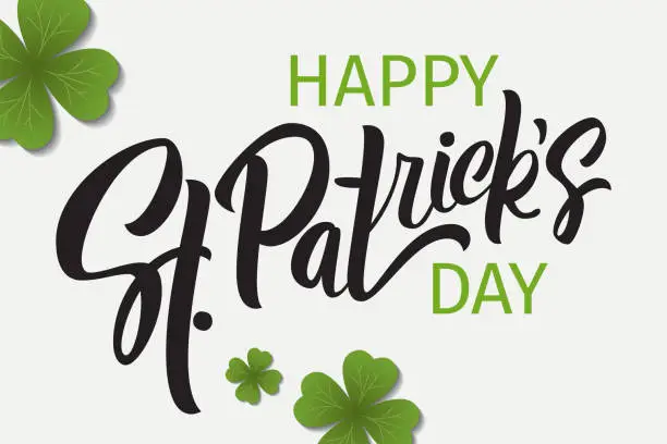 Vector illustration of Happy St. Patrick's Day greeting. Lettering St. Patrick's Day on a light background