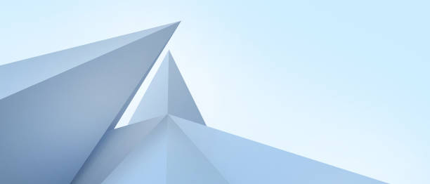 istock Abstract futuristic Digital art Background. Creative idea Different goals and Geometric shapes Triangle Origami Concept on Silver blue. Minimal, banner, website, poster, Copy Space-3d Rendering 1325366606