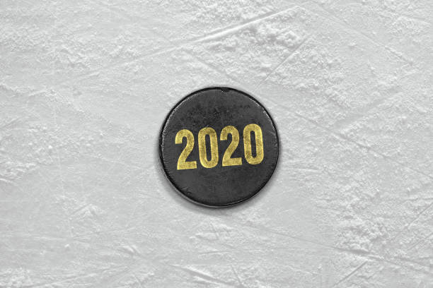 istock Hockey puck on the ice rink 1325367798