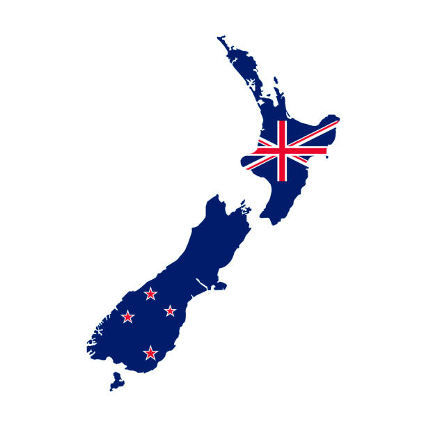 istock New Zealand map silhouette with flag on white background 1325367820