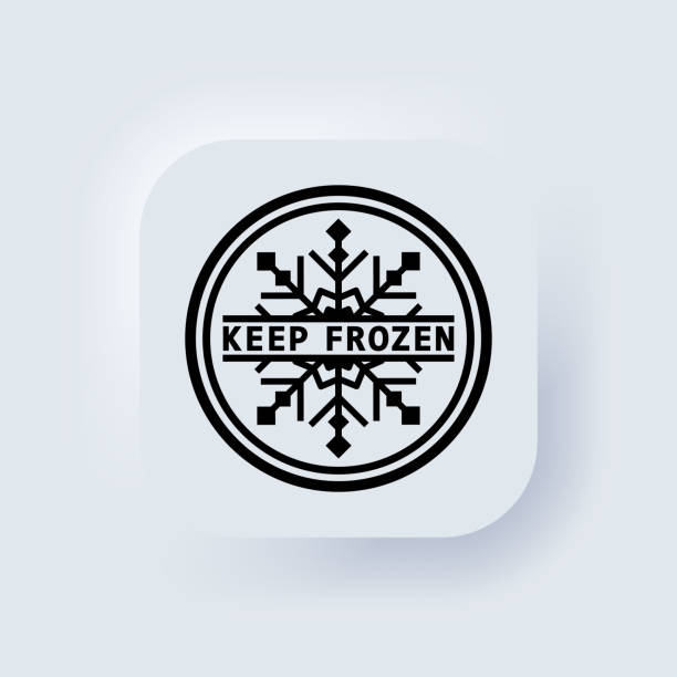 Keep frozen sign in black. Warning. Refrigerant. Elements for mobile concepts and web apps. Neumorphic UI UX white user interface web button. Neumorphism. Vector EPS 10 Keep frozen sign in black. Warning. Refrigerant. Elements for mobile concepts and web apps. Neumorphic UI UX white user interface web button. Neumorphism. Vector EPS 10. keeping cool stock illustrations