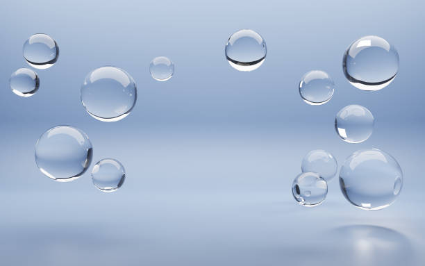 istock Water sea background with clear air bubbles spheres. Underwater texture with liquid balls or drops on blue aqua backdrop. Realistic 3d illustration surface for product advertising, mock up banner 1325372013