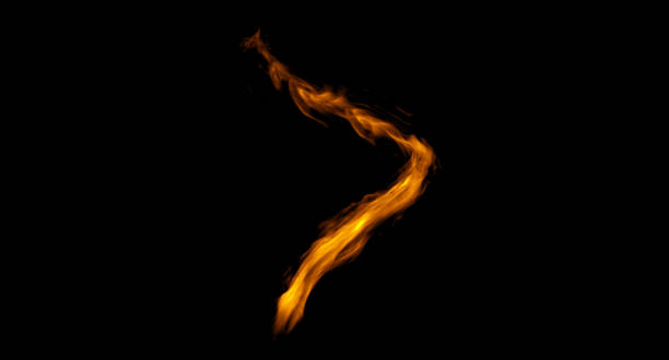 istock Fire Trail Game FX Design on Black Background. Close-up 1325372647