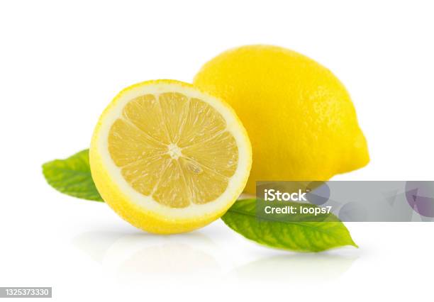 Fresh Lemons On White Stock Photo - Download Image Now - Lemon - Fruit, White Background, Orange Color